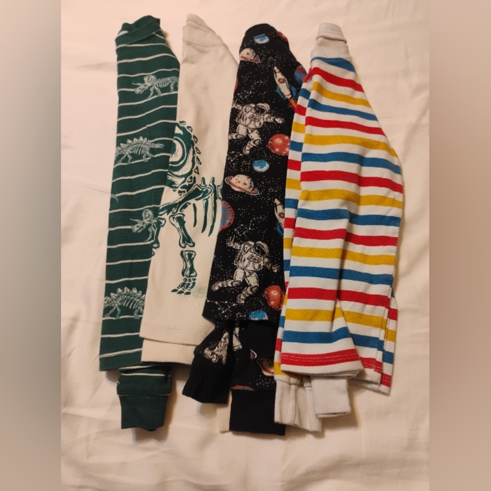Member's Mark 4 Pack Organic Cotton Pajama Shirts Snug-Fitting Size 6